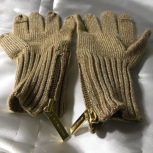 Michael Kors Gold Text Gloves